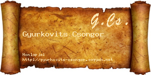 Gyurkovits Csongor névjegykártya
